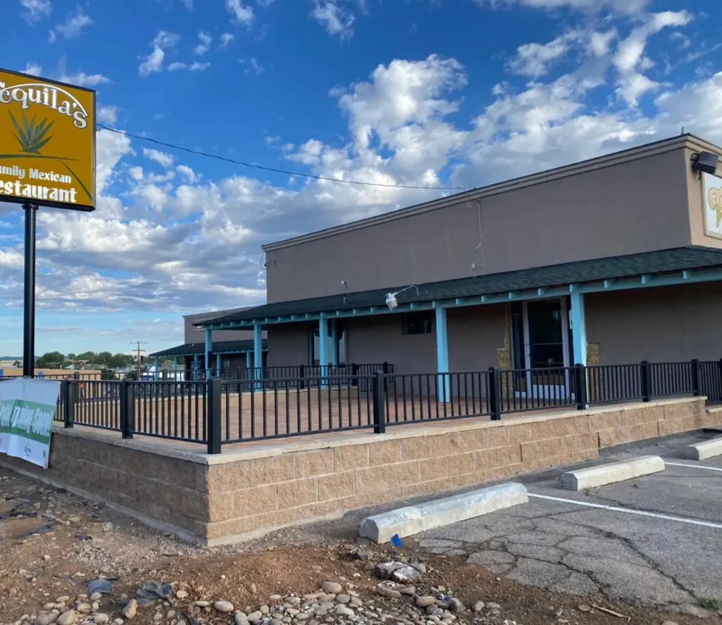 Commercial building with custom metal railing and fencing