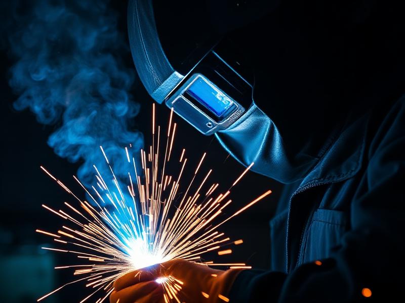 Professional welding work in progress